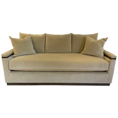 Vanguard Envision Sofa in a Taupe Faux Mohair Velvet