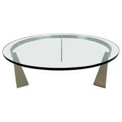 Glass and Steel Coffee Table "G3" by Just Van Beek for Metaform Netherlands 1980