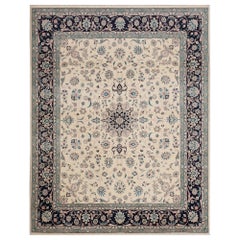 Contemporary Hand-Knotted Wool Revival Floral Tabriz Rug