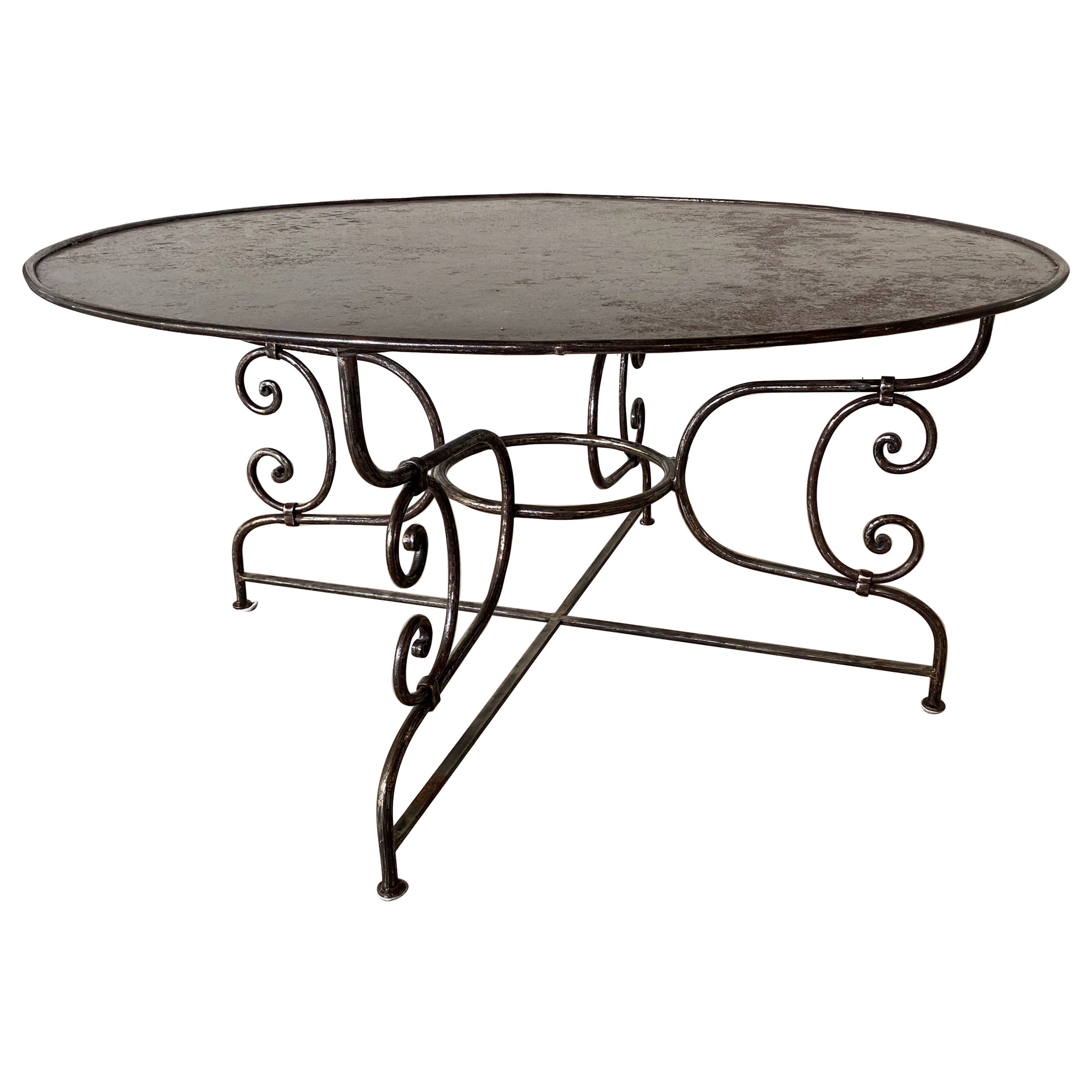 Large Steel Bistro Table For Sale