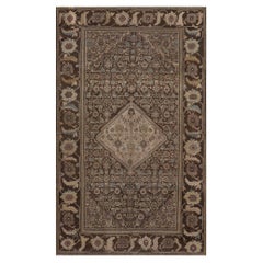 Antique Traditional Hand-Knotted Wool Persian Malayer Rug