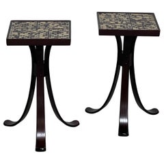 Pair of Dunbar Side Tables by Murano Glass Mosaic Tiles 