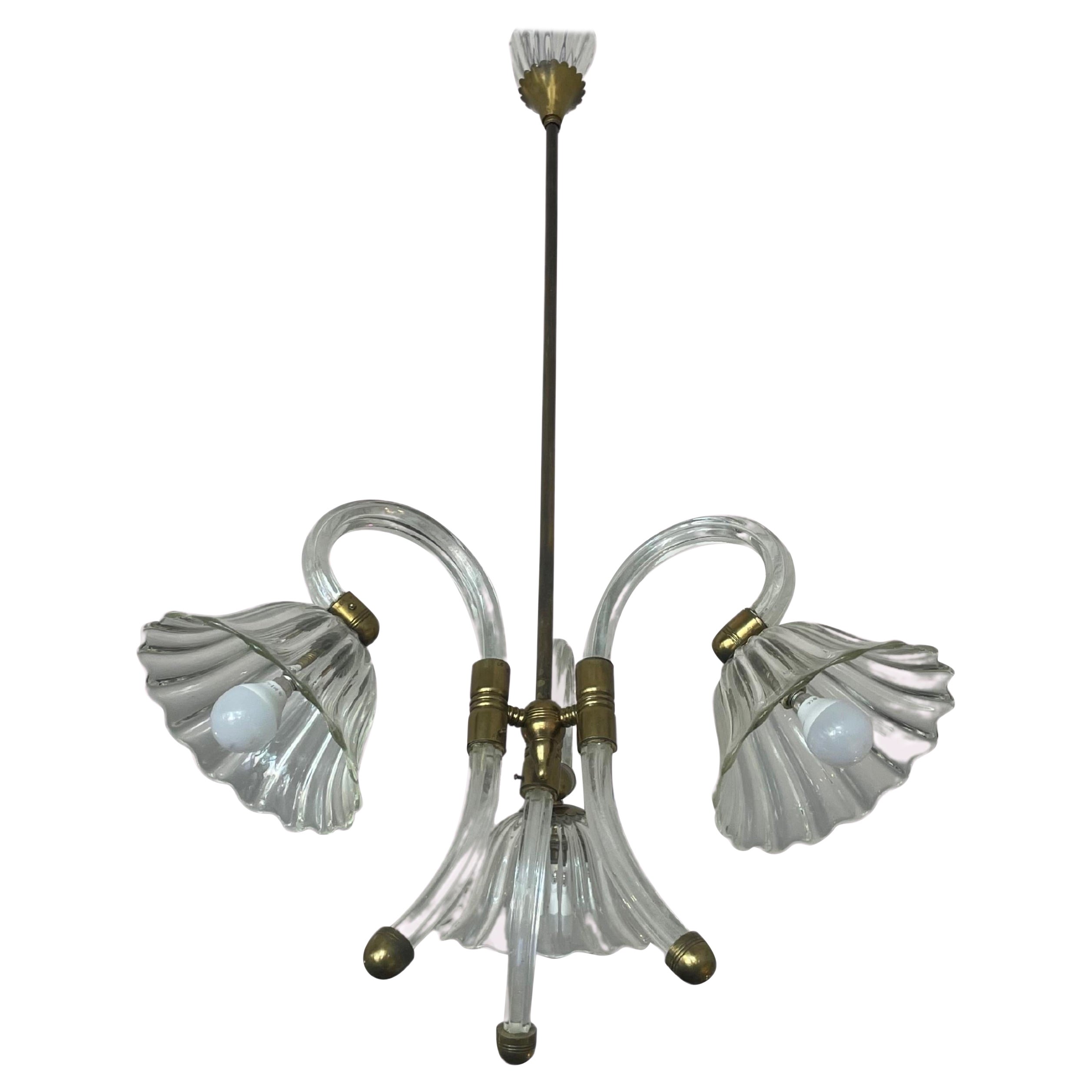 1940s Barovier & Toso Murano Chandelier  For Sale