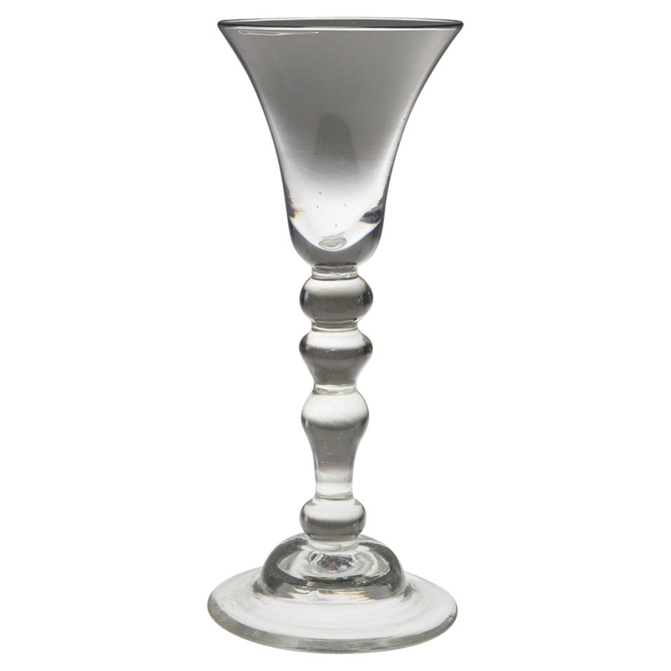 Georgian Light Baluster Wine Glass c1735 For Sale