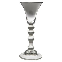 Antique Georgian Light Baluster Wine Glass c1735