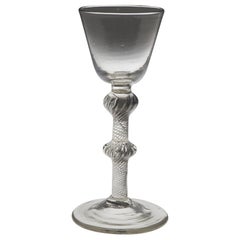 Verre à vin géorgien à double torsion d'air vers 1750