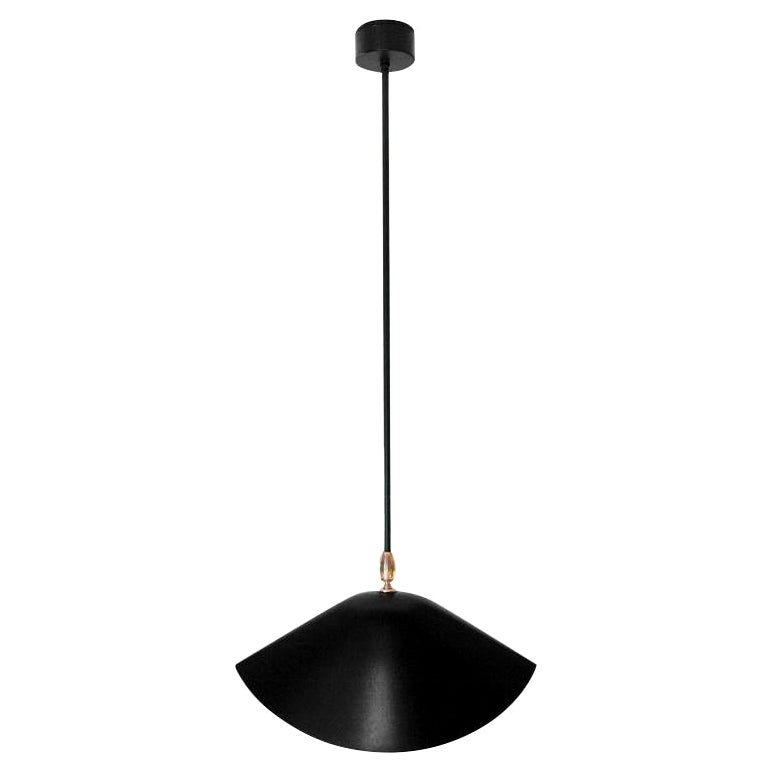 Serge Mouille Mid-Century Modern Black Bibliothèque Ceiling Lamp For Sale