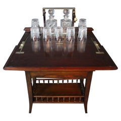 Antique Metamorphic Rising Drink Cabinet, Cocktail Bar, Dry Bar, Baccarat Crystal