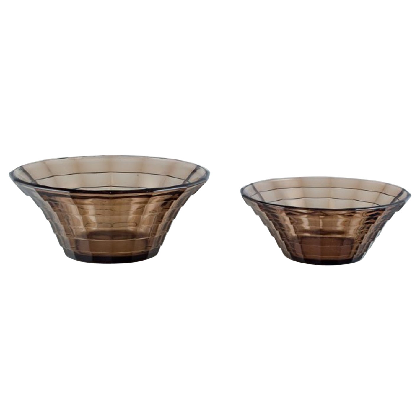 Simon Gate for Orrefors/Sandvik. Two large Art Deco bowls in glass