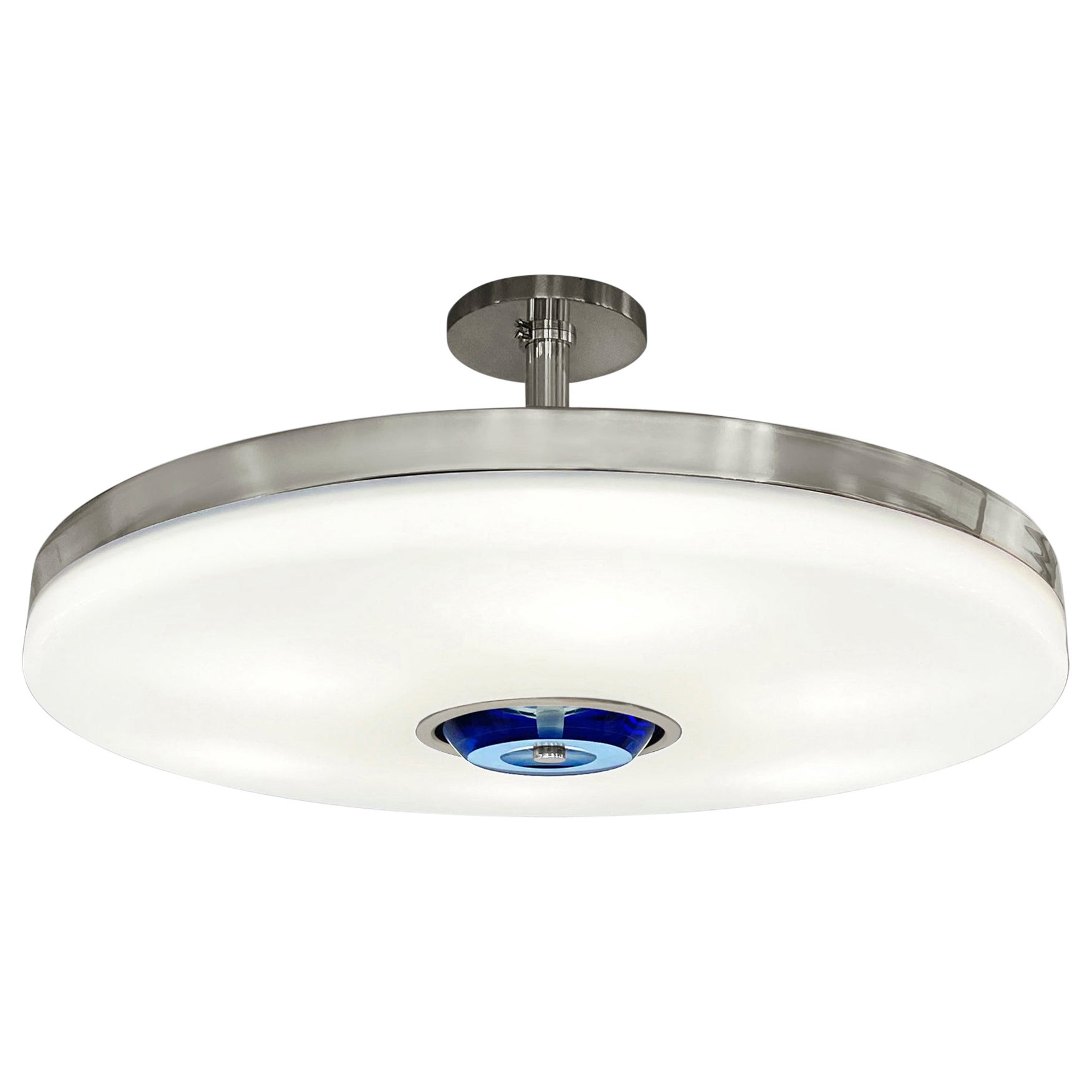 Iris Ceiling Light by Gaspare Asaro-Polished Nickel Finish For Sale