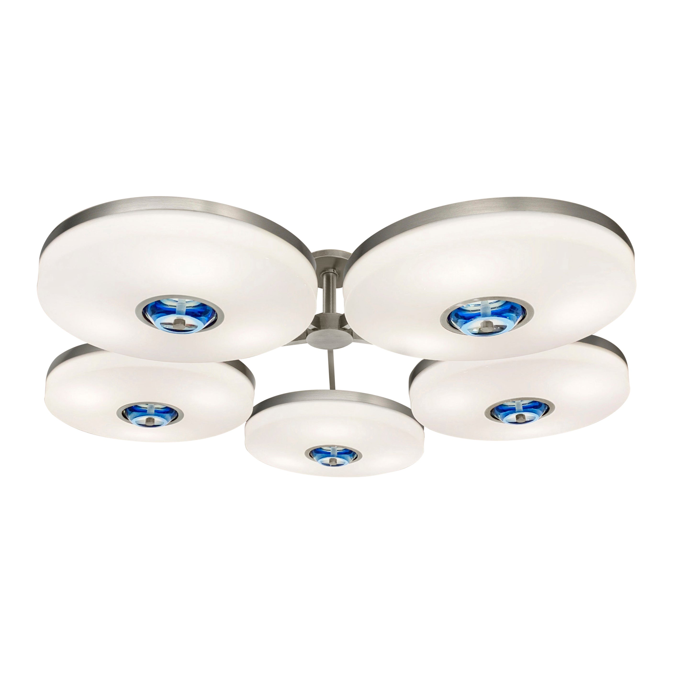 Iris N. 5 Ceiling Light by Gaspare Asaro-Satin Nickel Finish For Sale