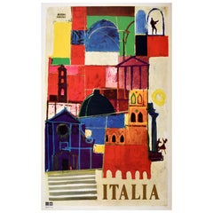 Original Vintage Travel Advertising Poster Italy ENIT Moroni Midcentury Modern