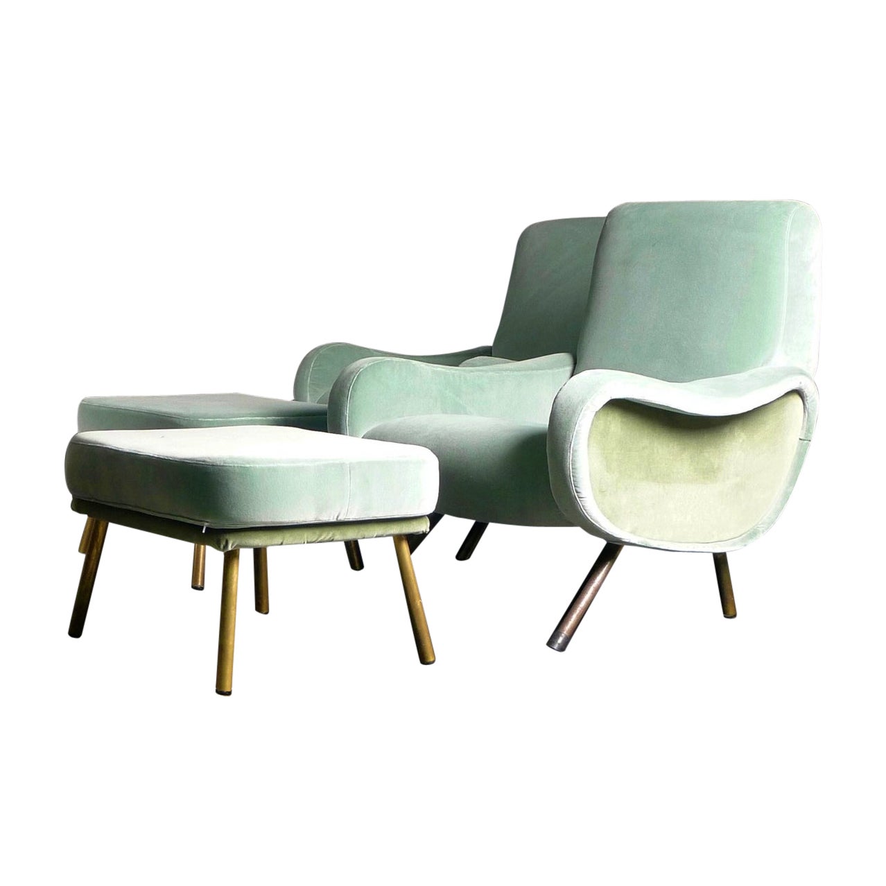 Marco Zanuso, Pair of Lady Chairs and Ottomans, produced by Arflex, Italy 1950s