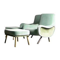 Marco Zanuso, Pair of Lady Chairs and Ottomans, produced by Arflex, Italy 1950s