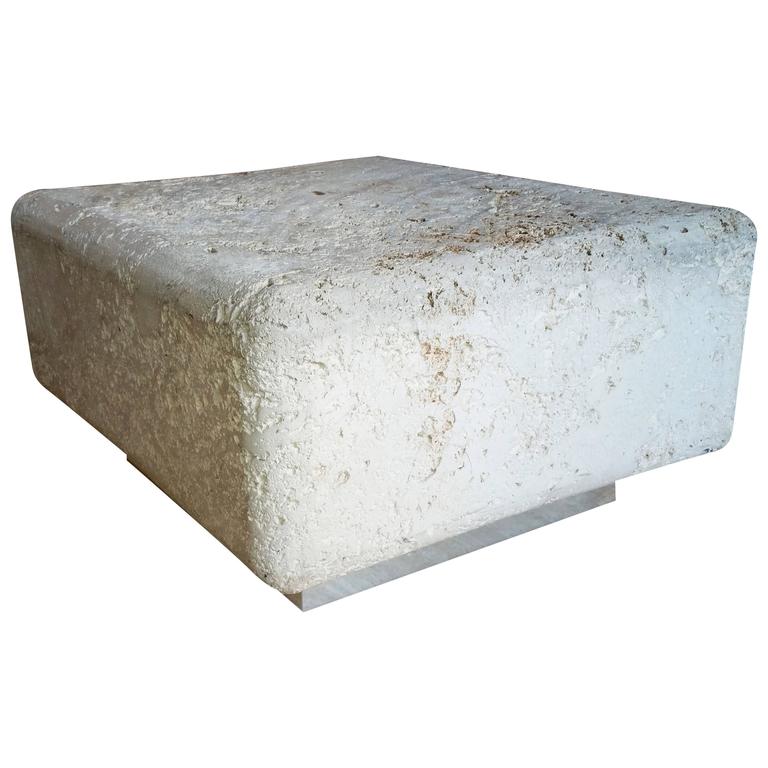 Natural Faux C Stone Fossilized Coffee Table For At 1stdibs Natural Faux C Stone Fossilized Coffee Table For