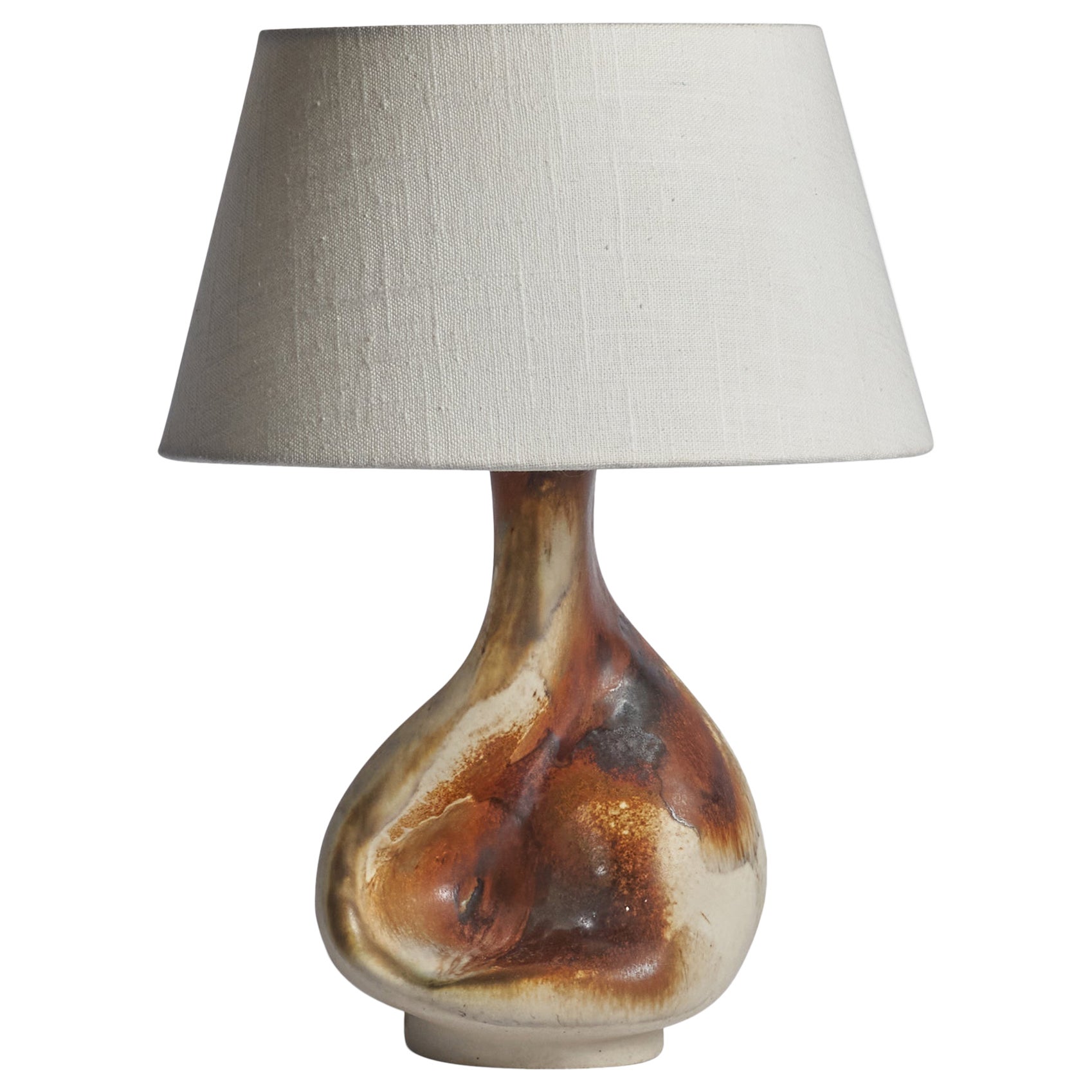 Jette Hellerøe, Tischlampe, Steingut, Dänemark, 1960er Jahre im Angebot