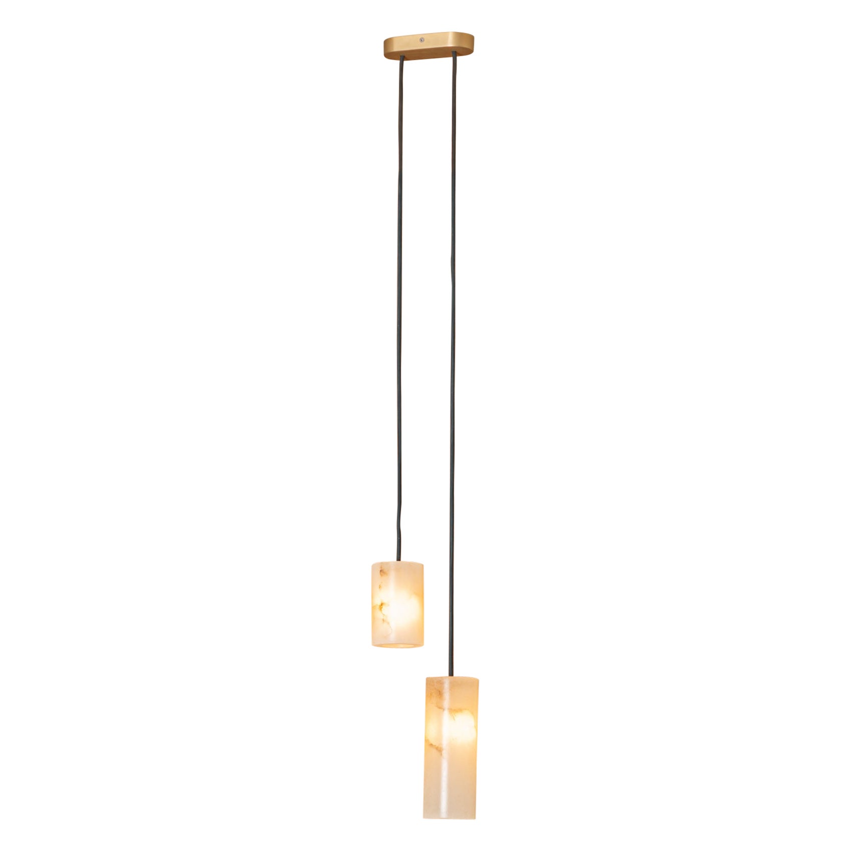 Maniko Pipo Double White Alabaster Pendant Lamp by Simone & Marcel For Sale