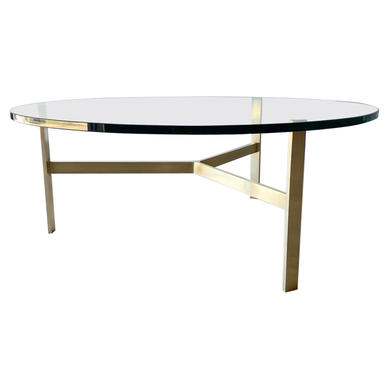 Mid Century Modern Brass Coffee Table For Sale