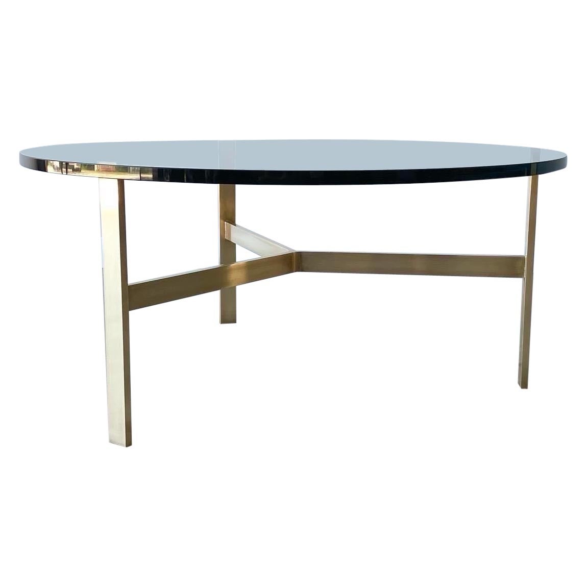 Mid Century Modern Brass Coffee Table For Sale