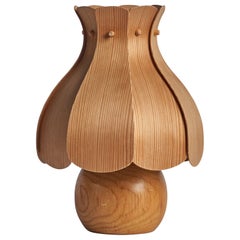 Swedish Designer, Table Lamp, Pine, Sweden, 1970s