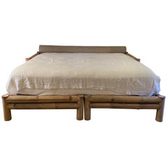 Vintage King Size Large Bamboo Bed Frame