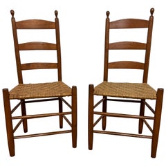 Antique Pair of Shaker Chairs from the Enfield Community, Circa Mid 1800s