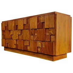 Paul Evans Style Lane Brutalist Mosaic Dresser 1970s Mid-Century Modern