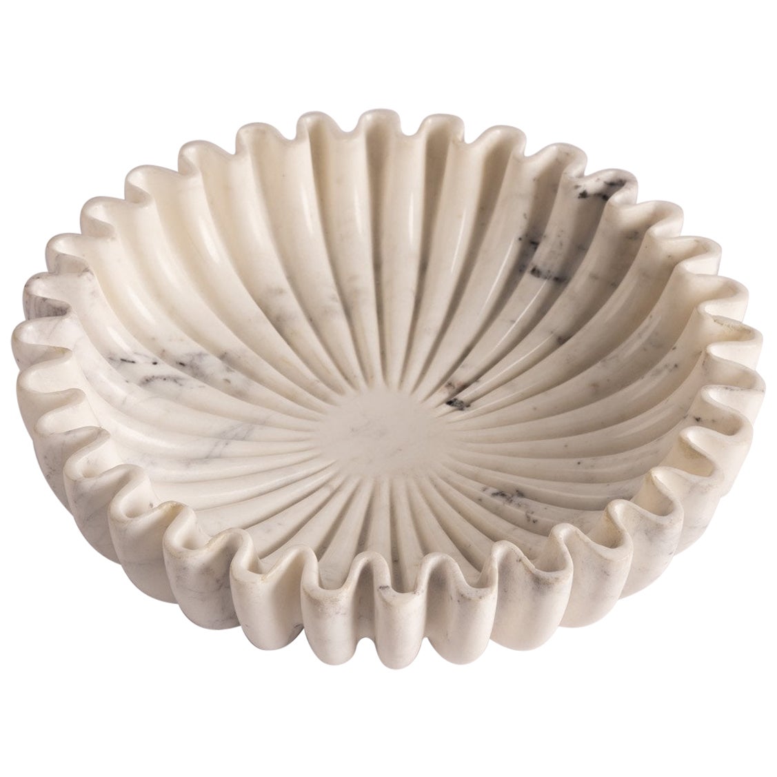 Lotuso White Marble Decorative Bowl by Simone & Marcel For Sale
