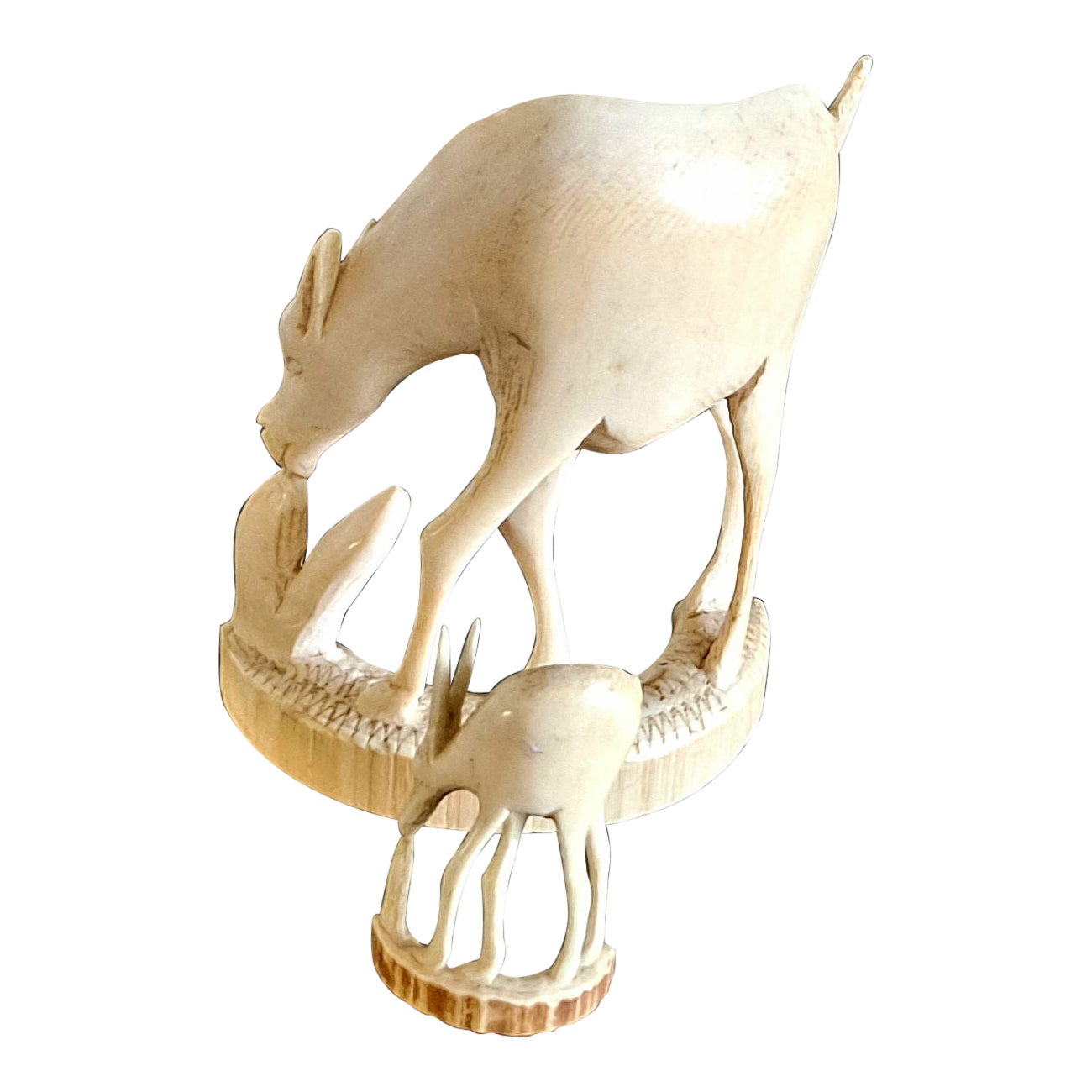 Art Deco Pair of   Bone Deer Statues 