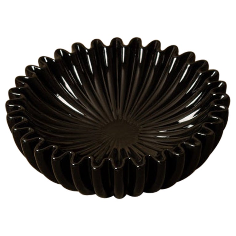 Lotuso Black Ceramic Decorative Bowl by Simone & Marcel For Sale