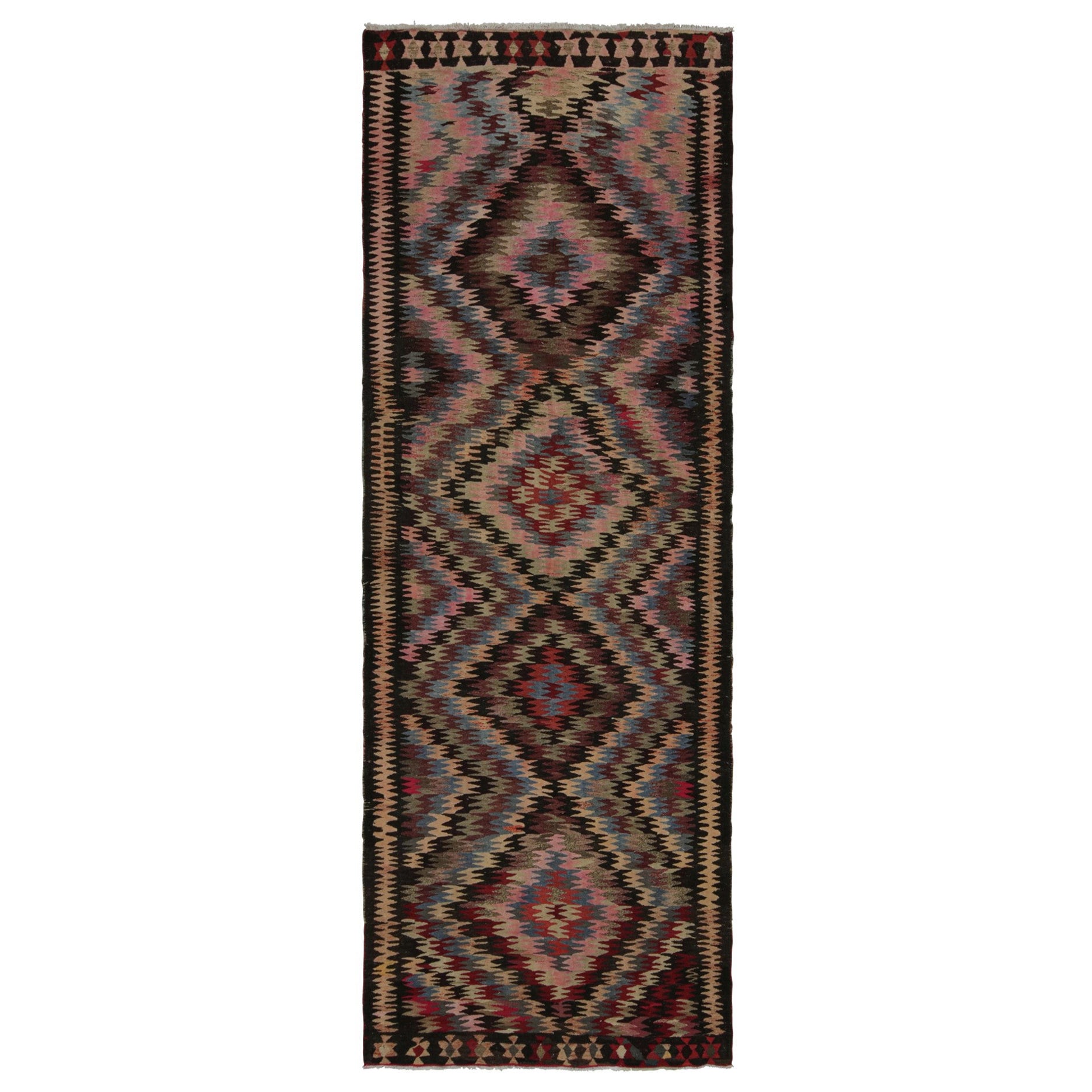 Vintage Afghani Tribal Kilim Polychromatic Geometric Patterns, from Rug & Kilim For Sale