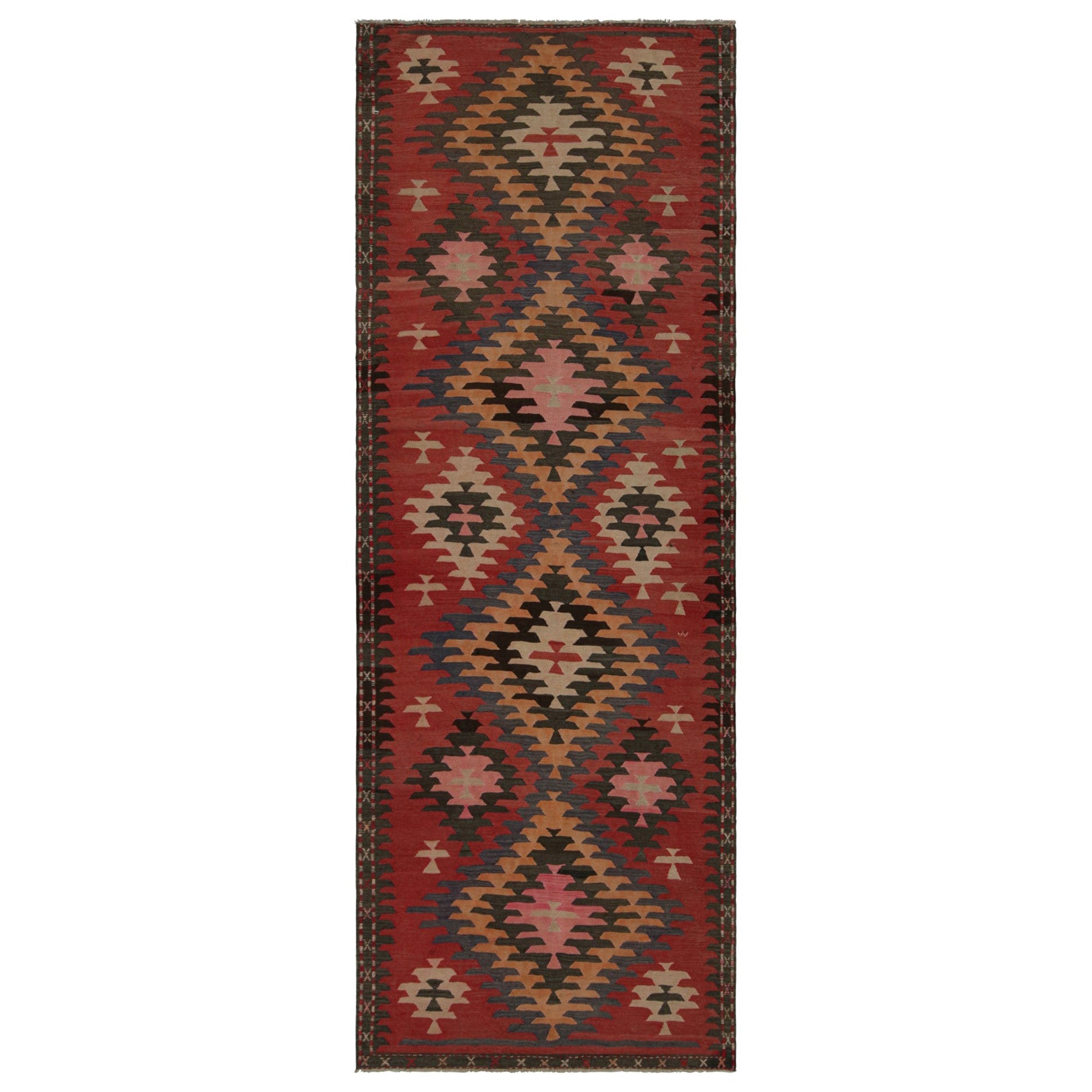 Vintage Afghani Tribal Kilim Polychromatic Geometric Patterns, from Rug & Kilim For Sale