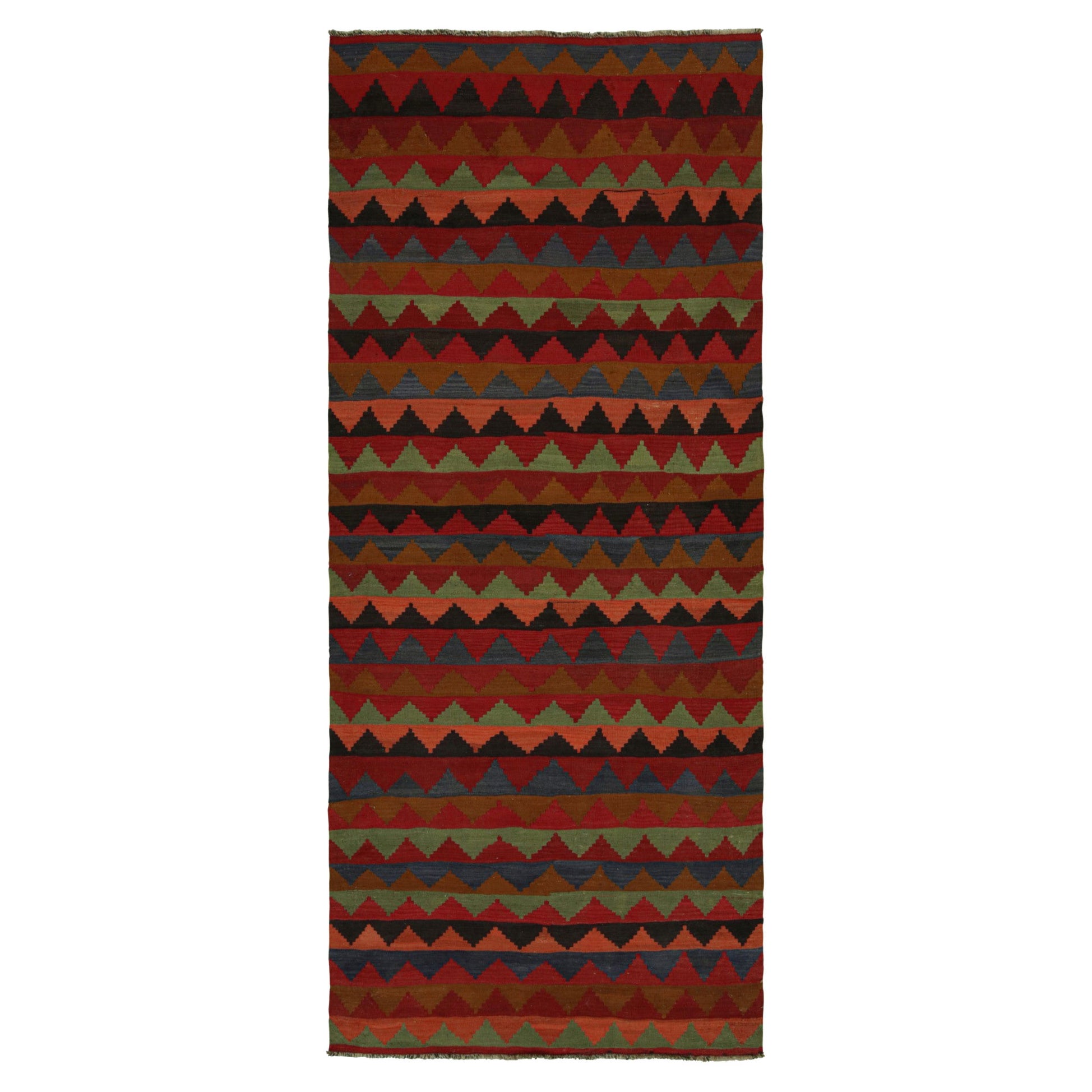 Vintage Afghani Tribal Kilim Polychromatic Geometric Patterns, from Rug & Kilim For Sale