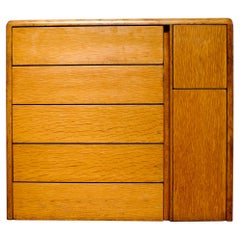 Retro 1960s Osvaldo Borsani Drawers / Cabinet in Tiger Oak for Tecno, Italy