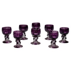 A Set Of Eight Amethyst Roemers 