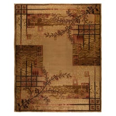 Doris Leslie Blau Collection Authentic French Art Deco Brown Handwoven Wool Rug
