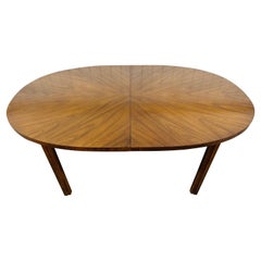 Mid-Century Modern Oval Walnut Dining Table