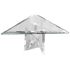 Extraordinary Thick Lucite Sculptural Side Table