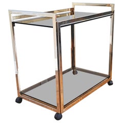 Italian Brass Dry Bar Cart - Serving Tray