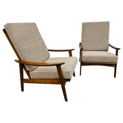Mid-Century Modern Walnut Arm Chairs - Set of 2