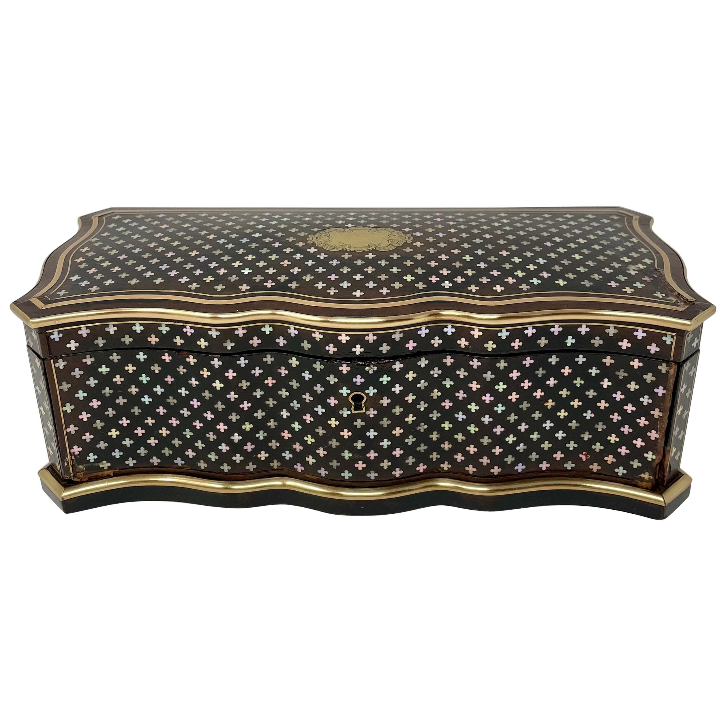 Antique 19th Century French "Glove Box" Inlayed with Mother-of-Pearl.