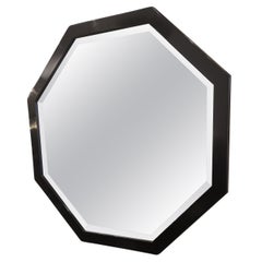 Wall Mirror Art Deco  Lacquered Black Frame