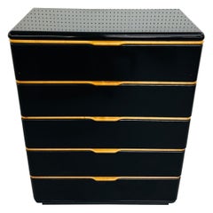 Post Modern Lane Black Lacquered High Chest