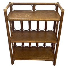 Vintage Rattan and Wicker 3 Tier Bookshelf ( Online Purchase Only)