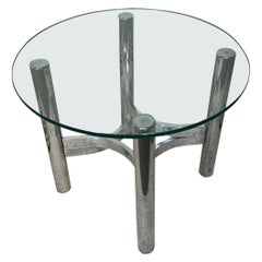 Mid Century Modern Milo Baughman Chrome And Glass Coffee Or Side Table
