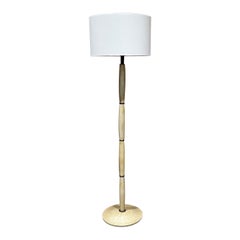Lampada da terra Aldo Tura del 1950 in pelle di capra laccata bronzo Italia