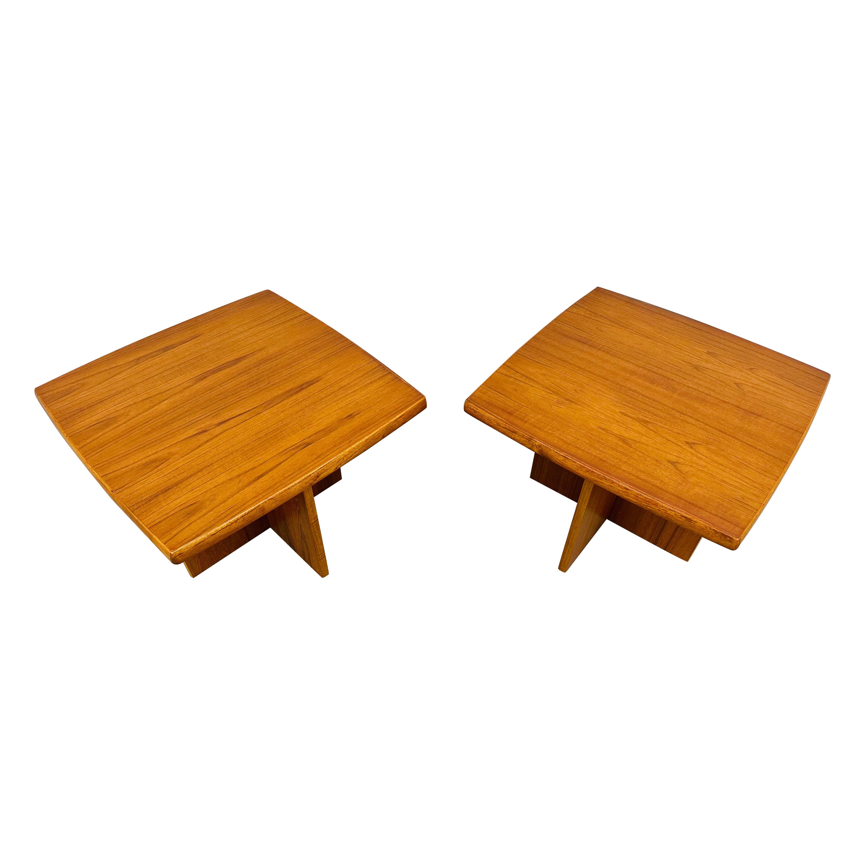 Vintage Danish Modern Teak Side Tables - Set of 2