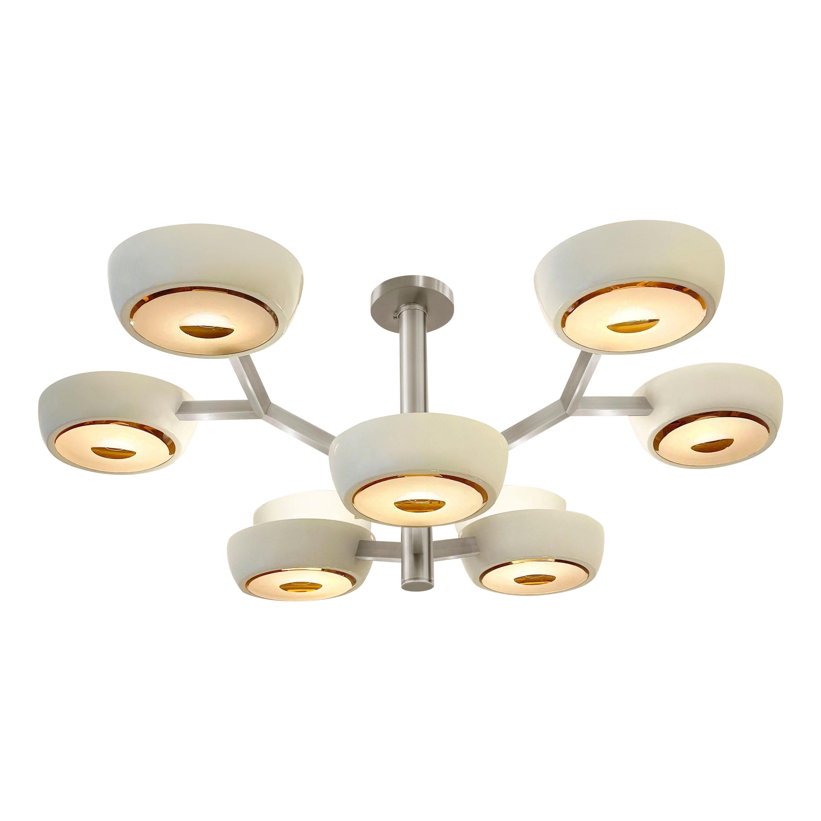 Rose Ceiling Light by Gaspare Asaro-Satin Nickel Finish For Sale