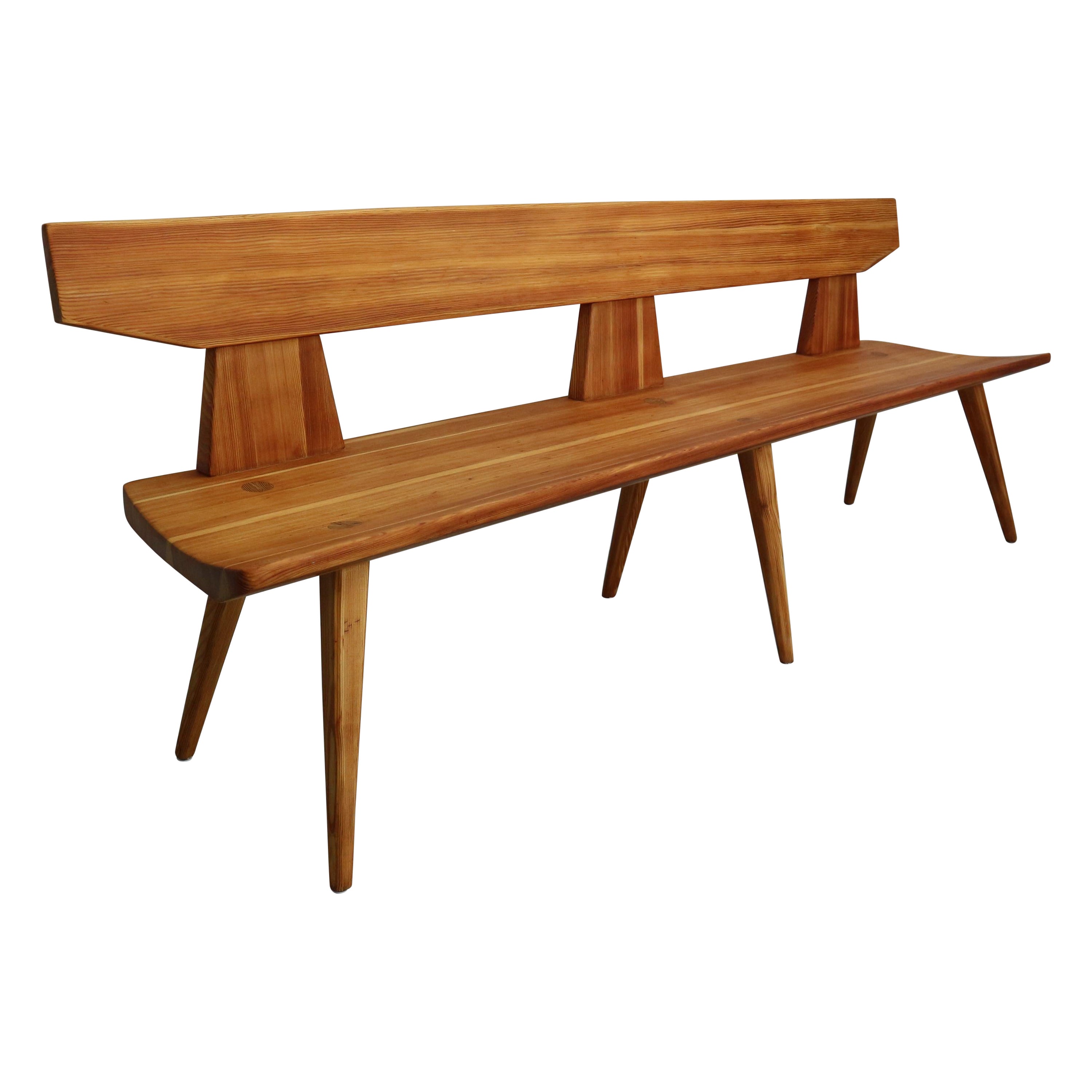Jacob Kielland Brandt Bench in Pine Wood for Christiansen, Handcrafted, 1960s