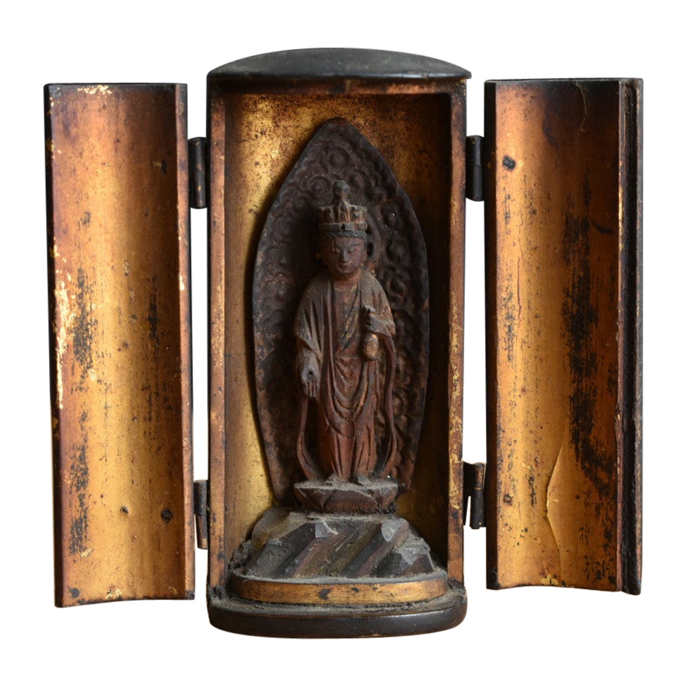 Japanese antique wooden very small Buddha statue/Edo/circa 18th century